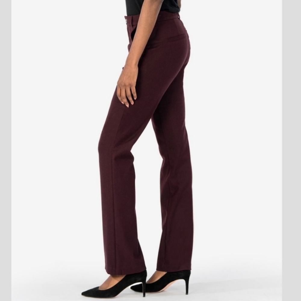 Kut From The Kloth Burgundy Trousers Creased Tapered Slacks